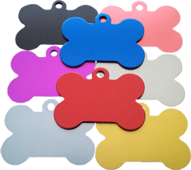 Aluminium bone shaped dog tag