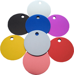 Aluminium circles dog tag