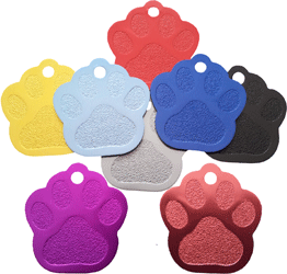 Aluminium paw print dog tag