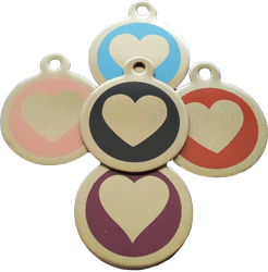 Heart print dog tag stainless steel